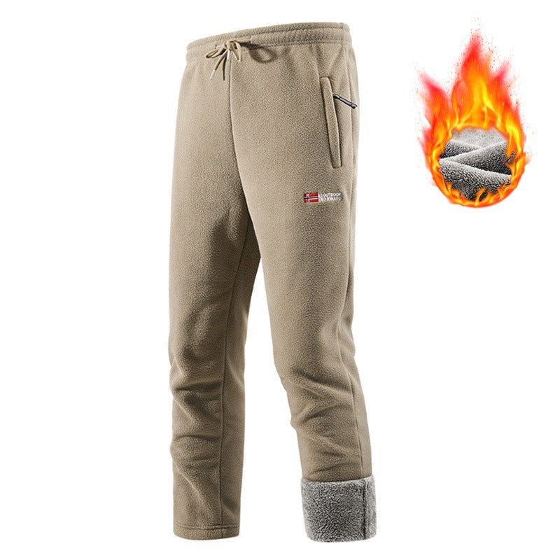 Herren Thermo-Fleece-Jogginghose mit Sherpa‑Bündchen, Kordelzug & Reißverschlusstaschen Shop Nory