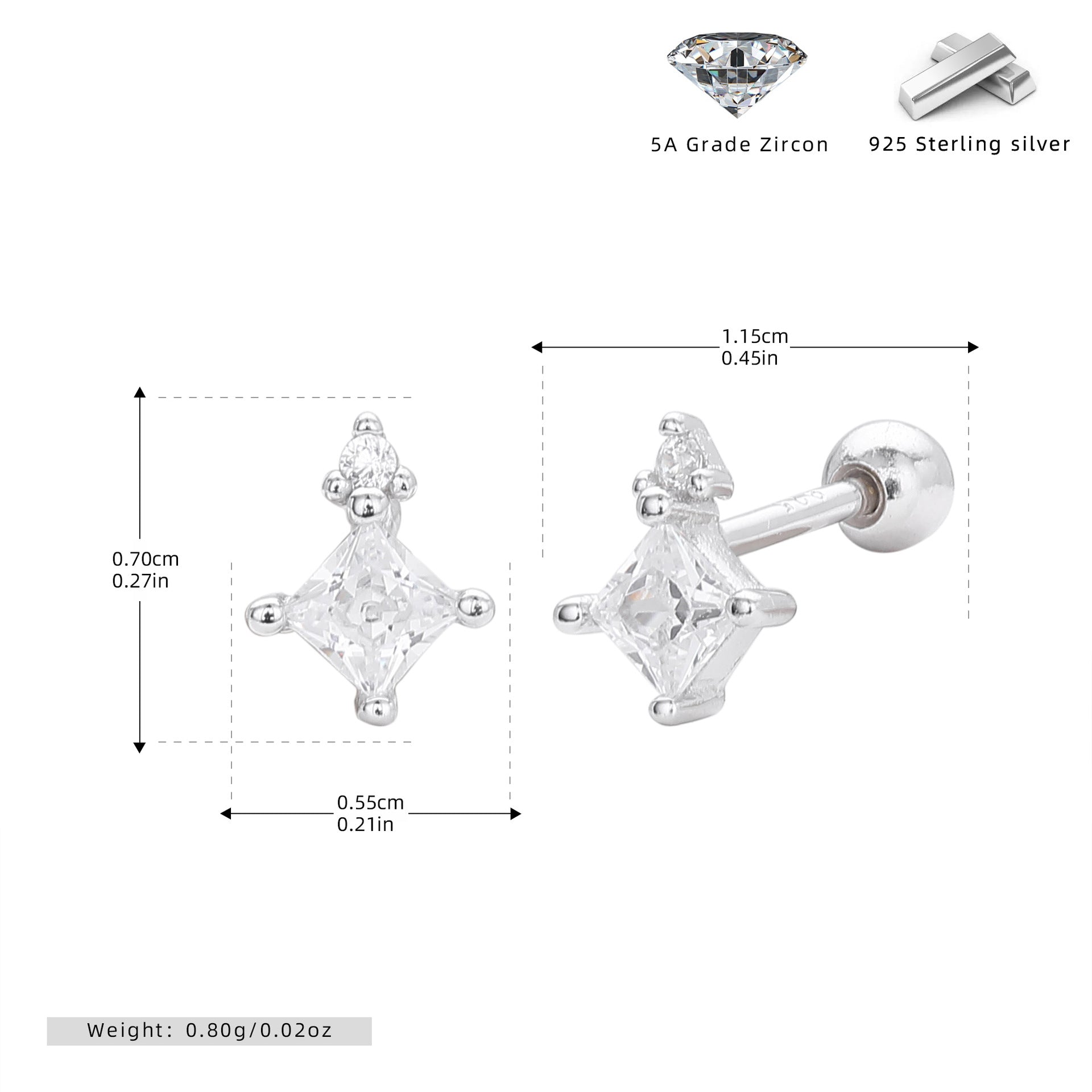 Damen Ohrstecker mit funkelndem Zirkon und eleganter Goldfassung Shop Nory