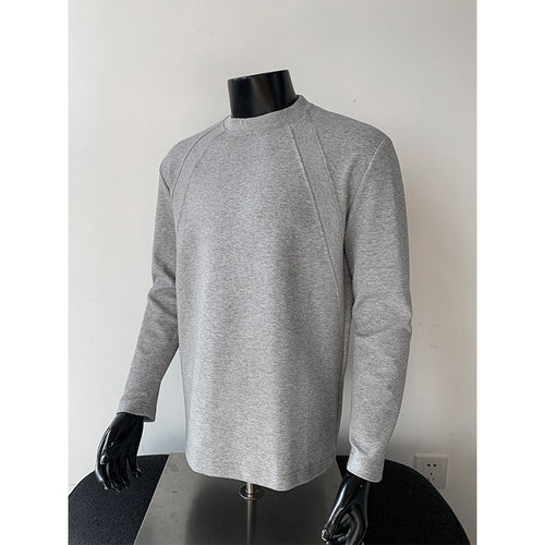 Herren Feines Langarm-Sweatshirt mit leichtem Stehkragen und Raglannähten Shop Nory