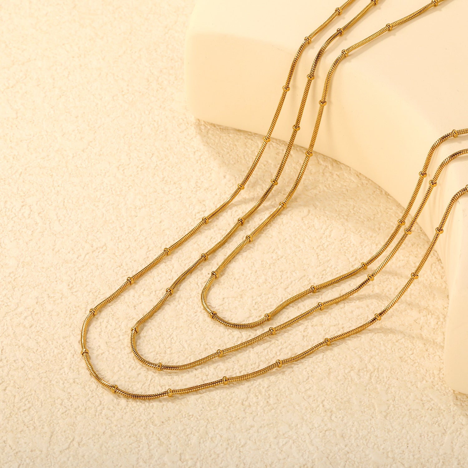 Damen Mehrlagige Edelstahl Halskette mit verstellbarem Verschluss Shop Nory