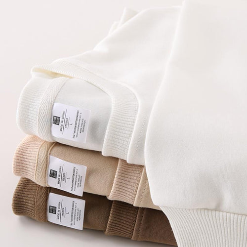 Unisex Oversize Baumwoll-Fleece Sweatshirt mit Rundhalsausschnitt, Rippbündchen und schwerer Qualität Shop Nory