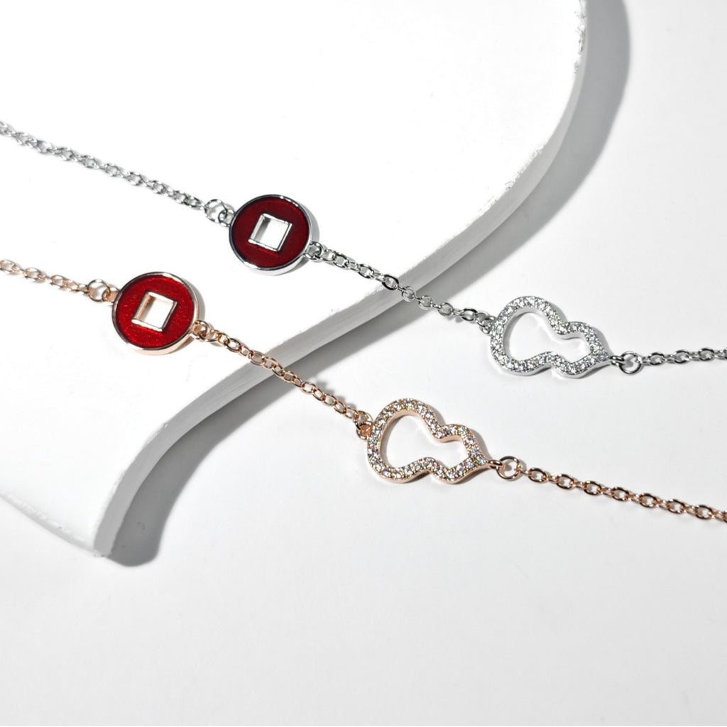 Damen Armband mit einzigartigen geometrischen Anhängern und funkelnden Zirkonia Shop Nory
