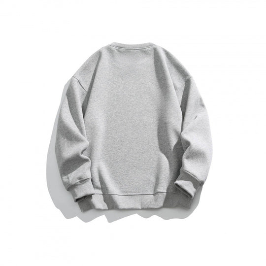 Unisex Oversize-Sweatshirt mit Retro-Burger-Print, Rundhalsausschnitt und gerippten Bündchen Shop Nory