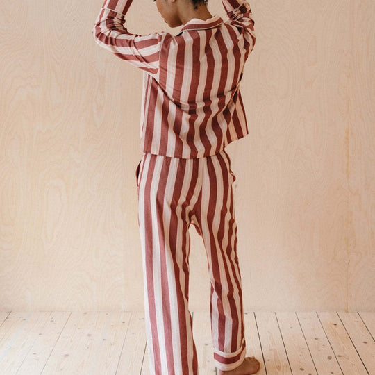 Damen Pyjama-Set mit modischem Streifenmuster