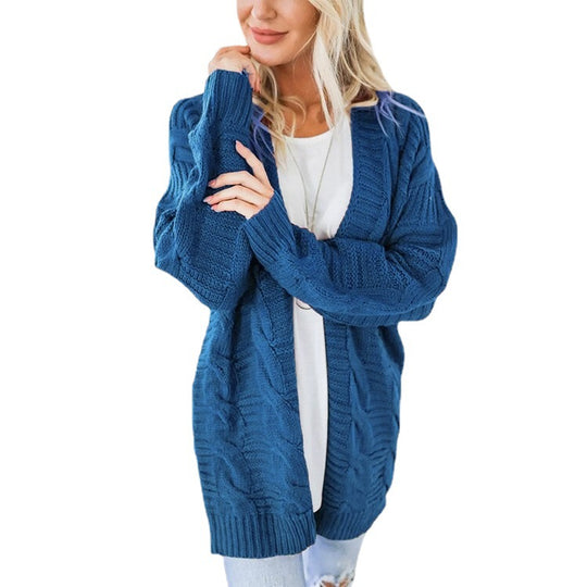 Damen nan langer oversize Strickcardigan mit Zopfmuster und V-Ausschnitt Shop Nory
