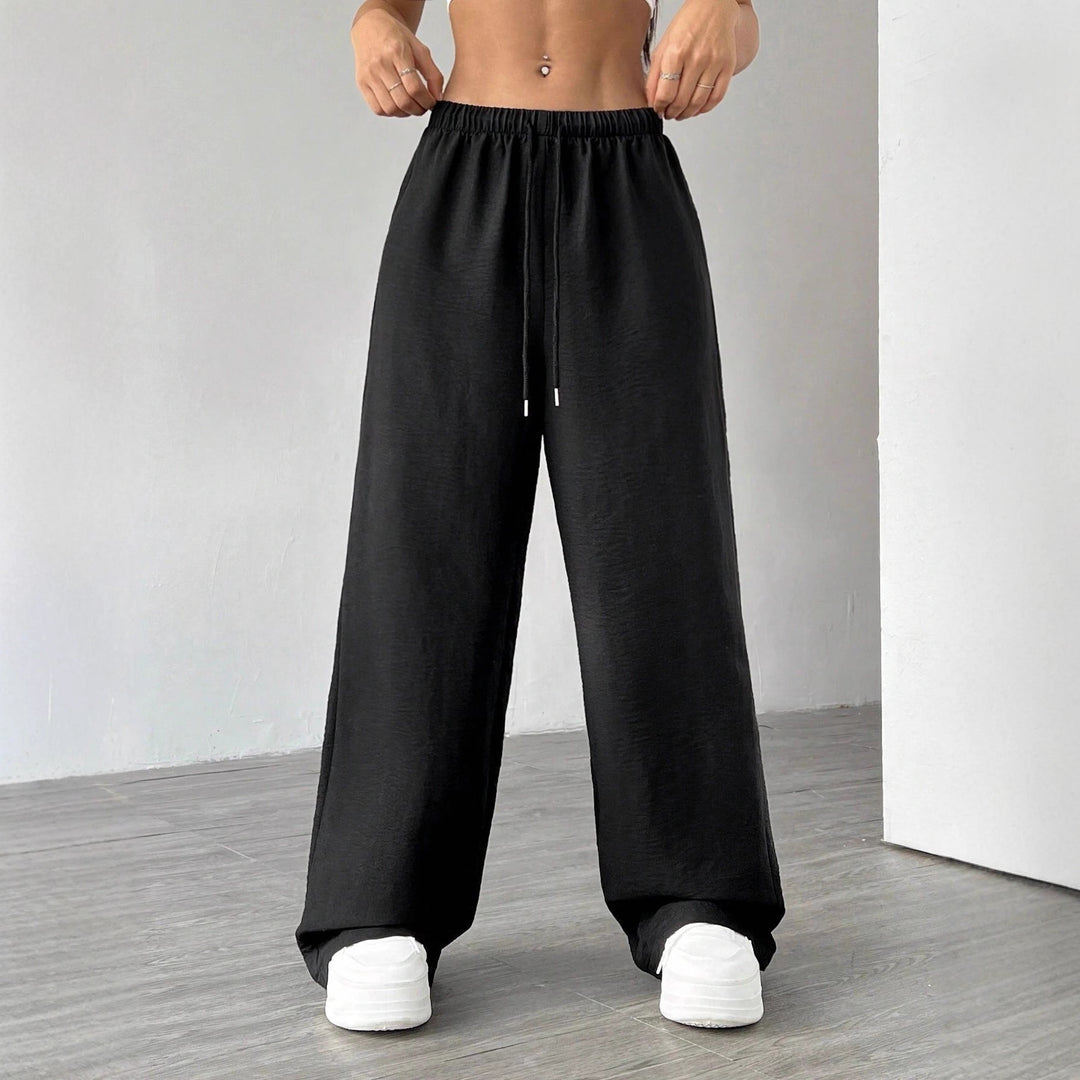 Damen Weite Lounge-Hose mit hohem Elastikbund und Kordelzug Shop Nory