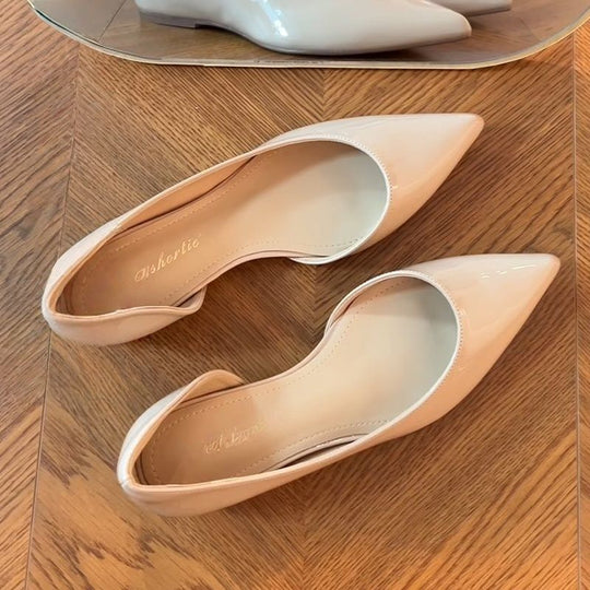 Damen Elegante spitz zulaufende Lack-Ballerinas mit Memory-Fußbett Shop Nory