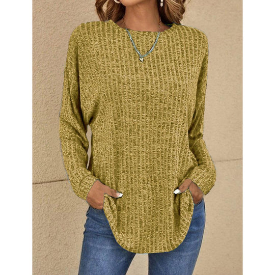 Damen Oversized Struktur-Strickpullover mit Rundhals und Eingrifftaschen Shop Nory