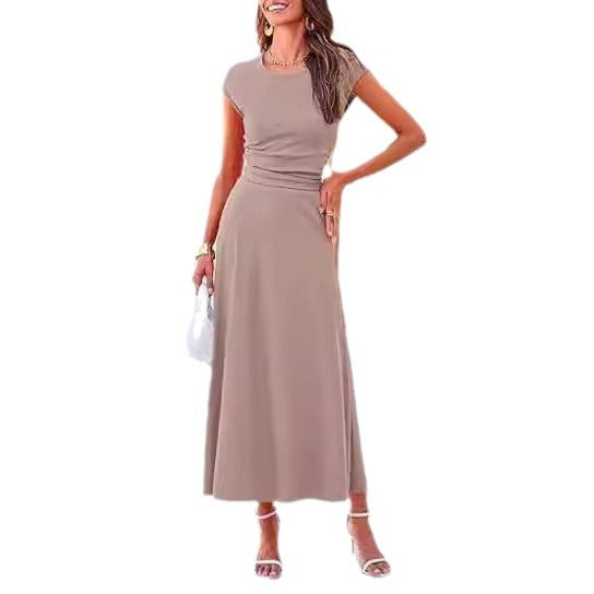 Damen Maxikleid mit Raffinierten Raffungselementen und Elegantem Schnitt