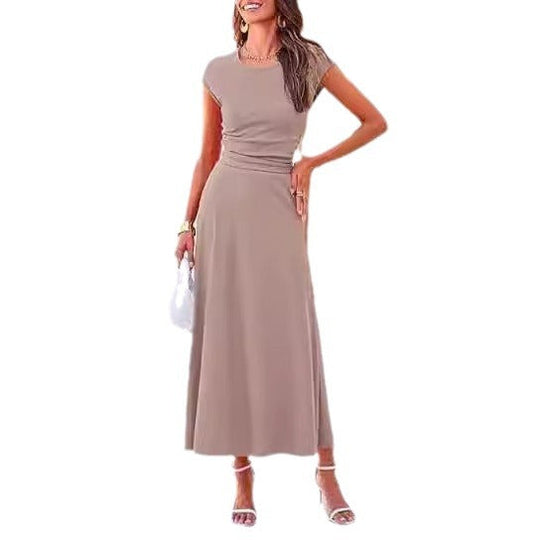 Damen Maxikleid mit Raffinierten Raffungselementen und Elegantem Schnitt