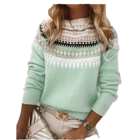 Damen nan Norwegerpullover aus Wollmix mit Rundhalsausschnitt und traditionellem Fair-Isle-Yoke Shop Nory