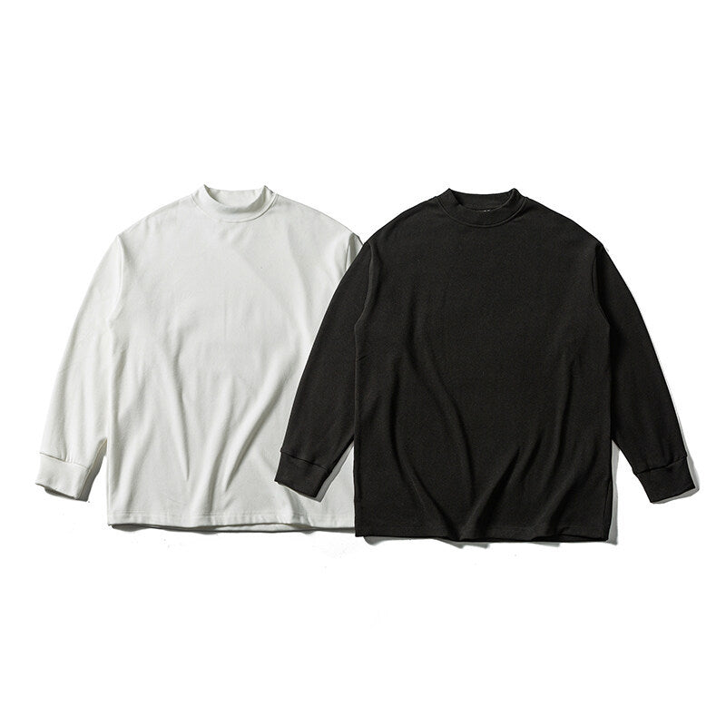 Unisex Oversize-Langarmshirt mit Mockneck aus Baumwollmischung Shop Nory
