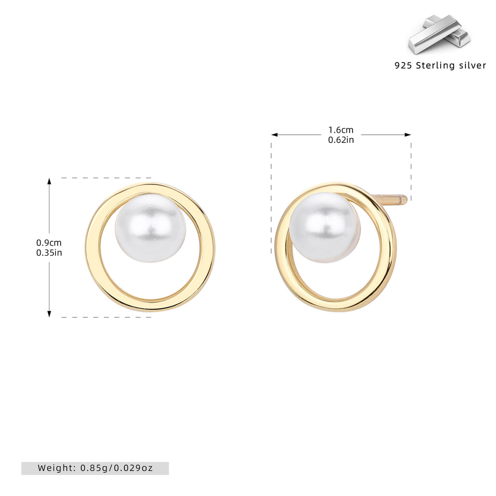 Damen Ohrstecker mit modernem Perlen-Design und hochwertiger 925 Sterling Silber-Fassung Shop Nory
