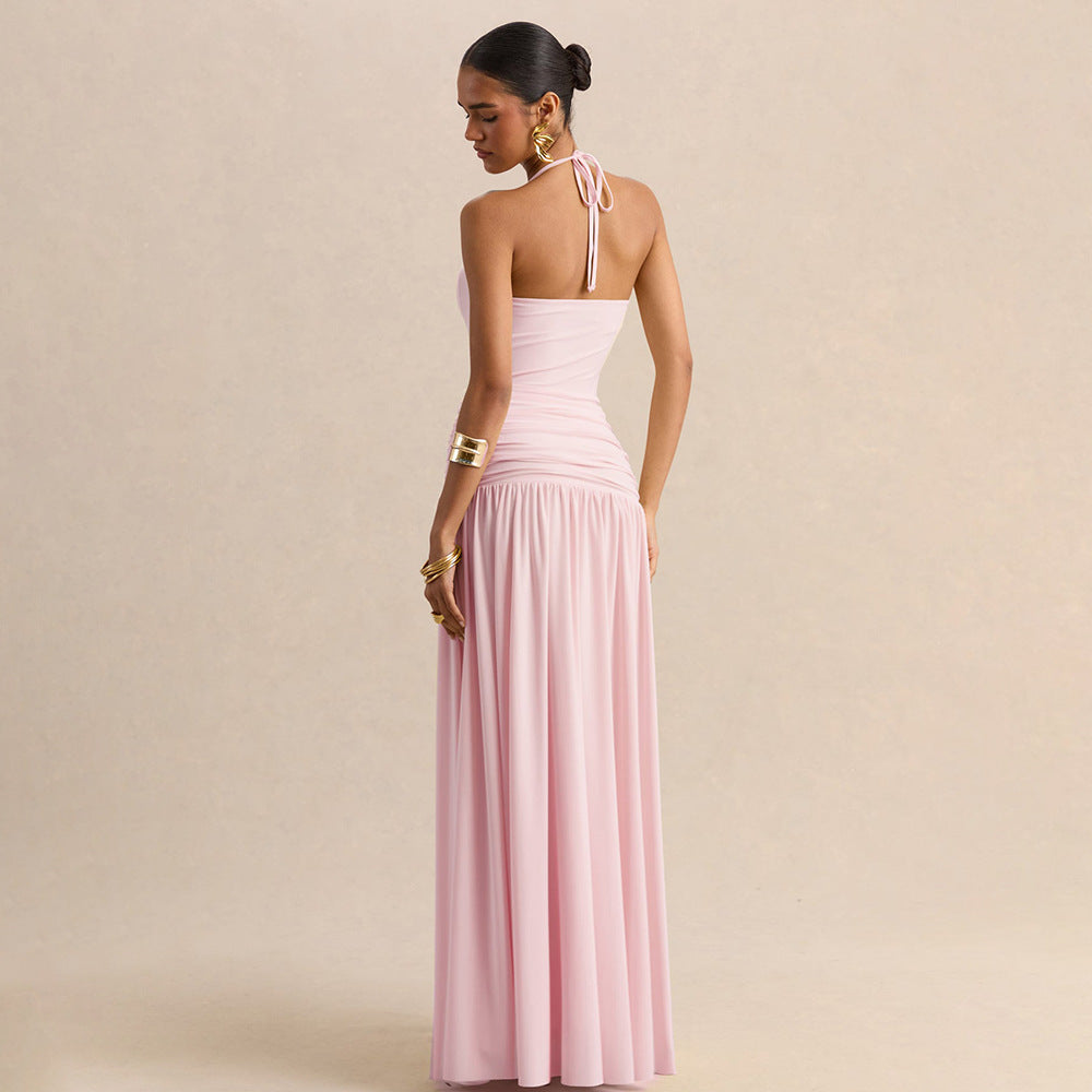 Damen Elegantes Abendkleid mit Off-Shoulder-Design und Fließendem Cape