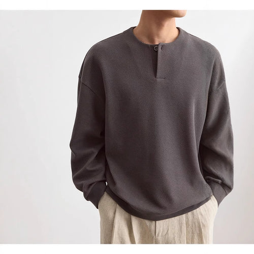 Herren Strukturierter Oversize-Strickpullover mit Henley-Knopfleiste Shop Nory