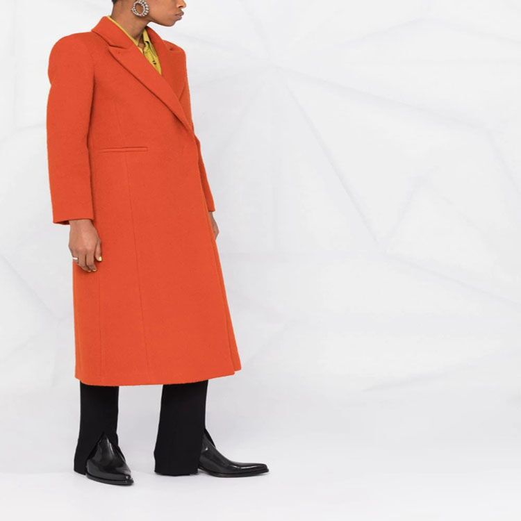 Damen Maxilanger Wollmix-Longcoat mit schlanker Nahtführung und verdeckten Eingrifftaschen Shop Nory