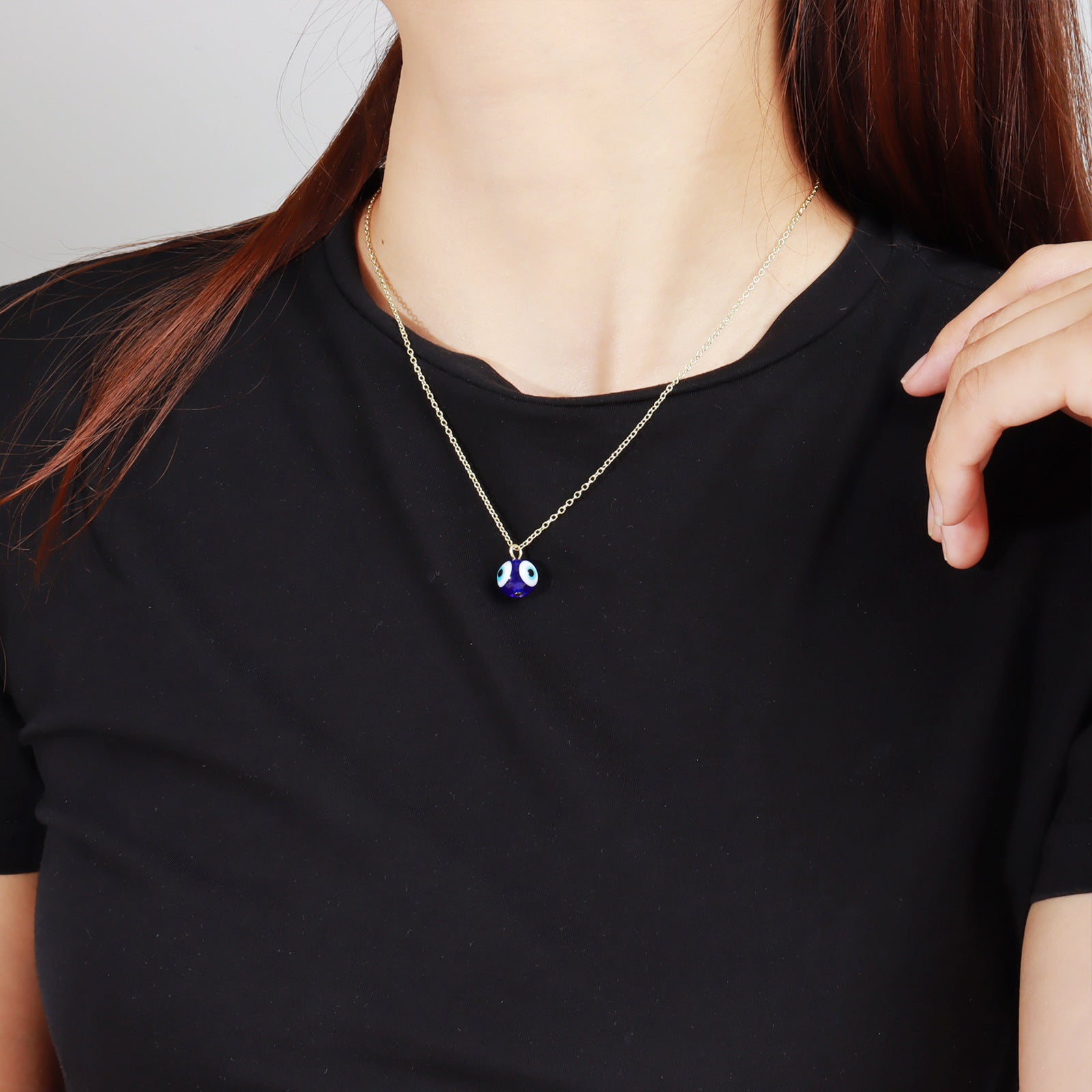 Damen Halskette mit schützendem Augenanhänger aus hochwertigem Material Shop Nory