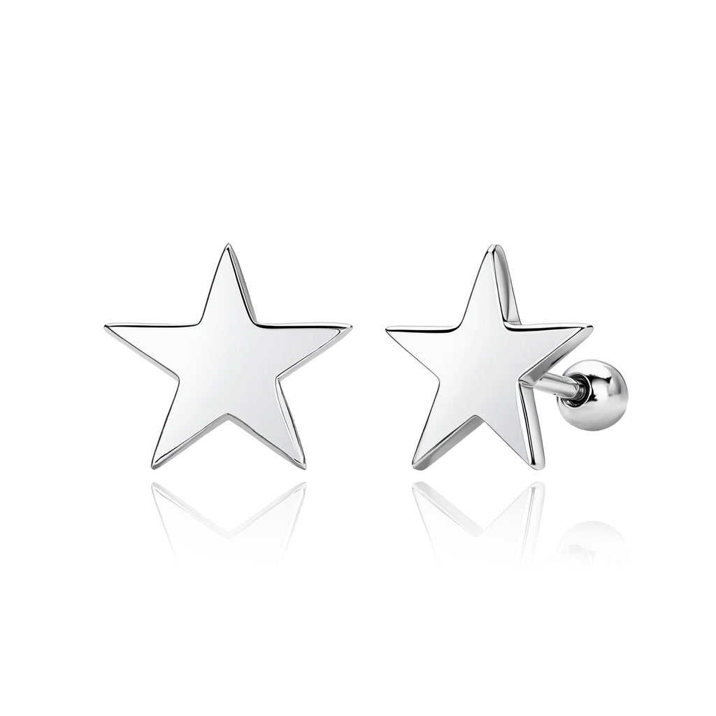 Damen Ohrstecker im modernen Sternendesign aus hochwertigem 925 Sterling Silber Shop Nory