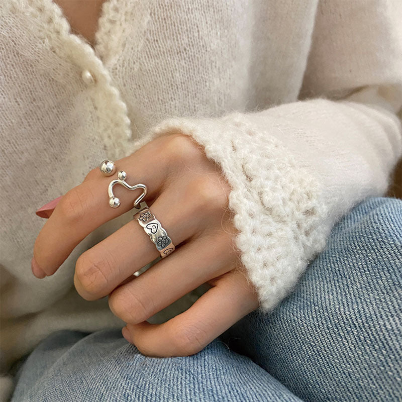 Damen Offener Ring mit einzigartigem geschwungenem Design und funkelnden Akzenten Shop Nory