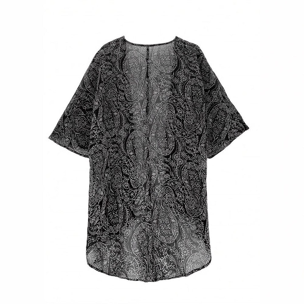 Damen Kimono-Jacke mit trendigem Muster und lockerem Schnitt