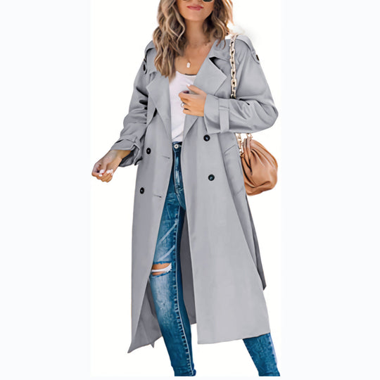Damen legerer Trenchcoat mit Gürteldesign und stylischen Knöpfen