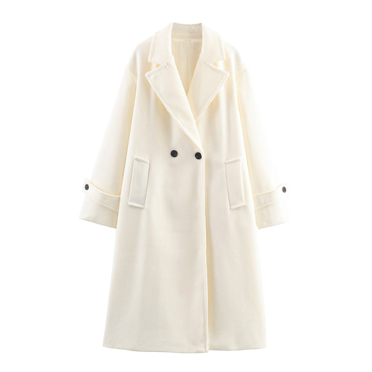 Damen Oversize Wollmix-Mantel mit Doppelreiher, breitem Revers und Ärmelriegel Shop Nory