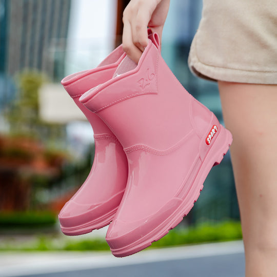 Damen Ankle‑Gummistiefel im Chelsea‑Stil mit glänzender Schutzschicht und griffiger Profilsohle Shop Nory