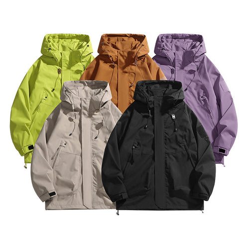 Damen Outdoor-Jacke mit verstellbarer Kapuze und atmungsaktiven Einsätzen