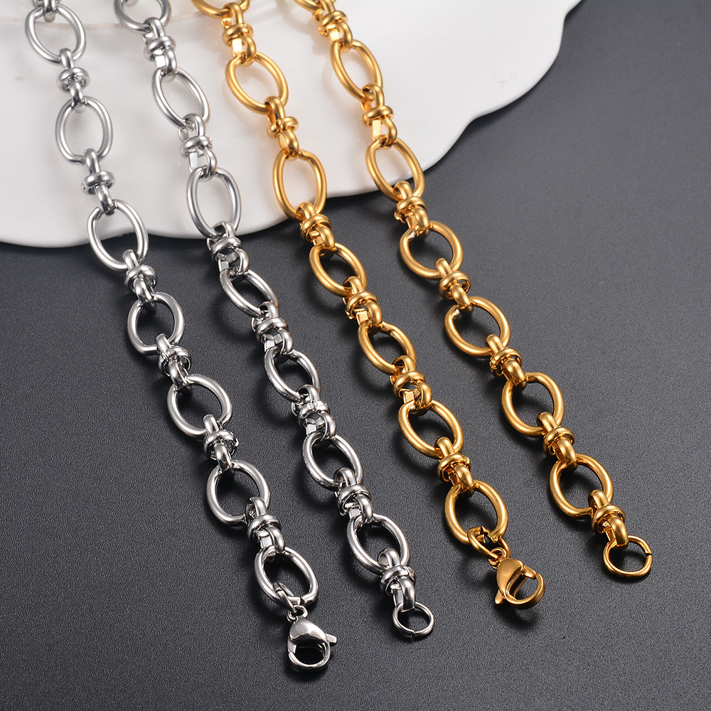 Damen elegante Kette mit ovalen Gliedern Shop Nory