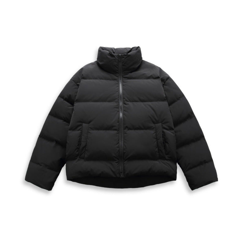 Damen Kurz geschnittene wattierte Steppjacke mit hohem Stehkragen und verdecktem Zweiwege-Reißverschluss Shop Nory