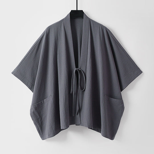 Damen Oversize Kimono-Cardigan mit Bindeband und aufgesetzten Taschen Shop Nory