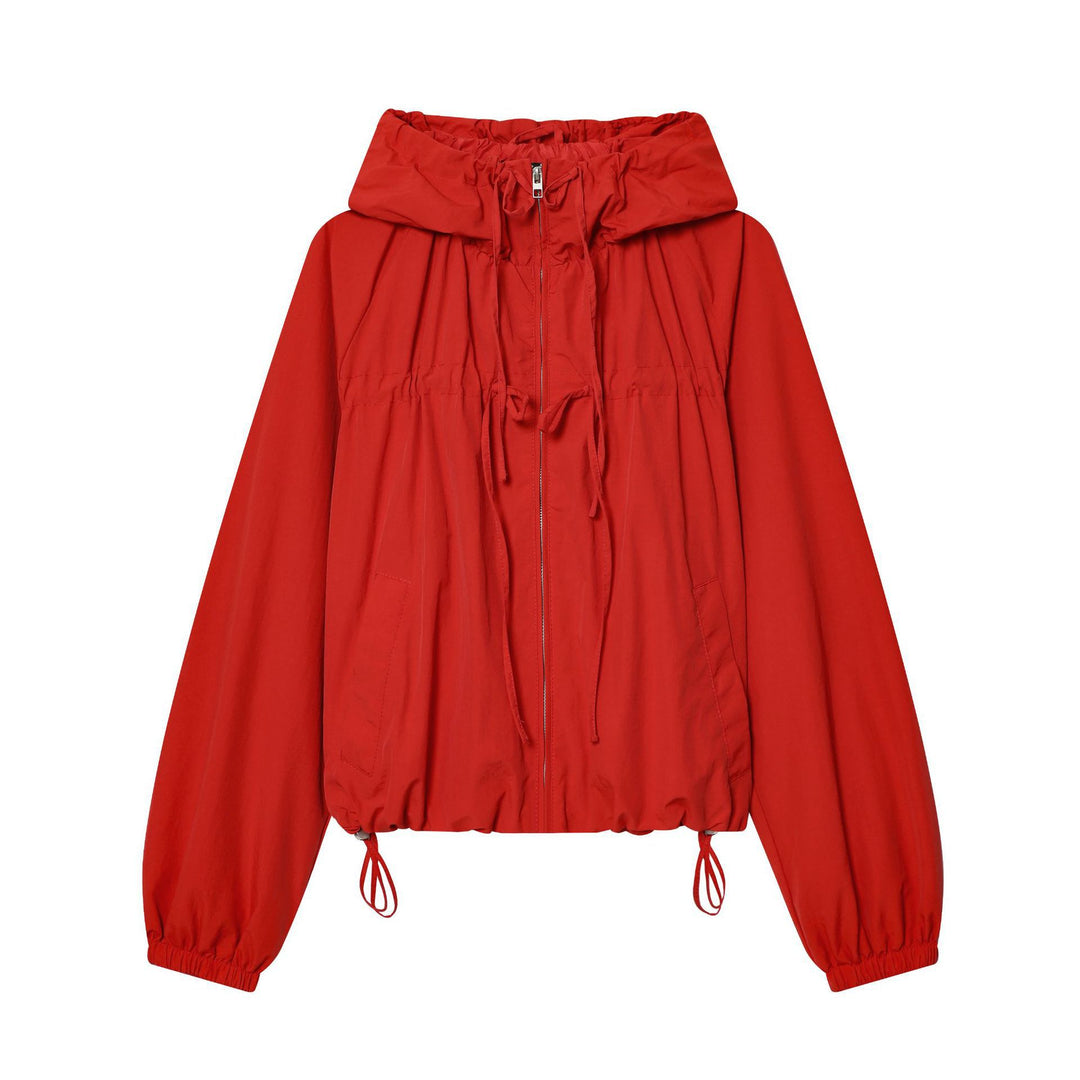 Damen Kapuzen-Cropped-Outdoorjacke mit Tunnelzug und elastischem Saum Shop Nory