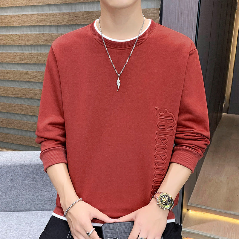 Herren Casual‑Sweatshirt mit seitlicher 3D‑Prägung, Rundhalsausschnitt und Rippbündchen Shop Nory