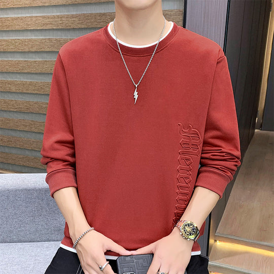 Herren Casual‑Sweatshirt mit seitlicher 3D‑Prägung, Rundhalsausschnitt und Rippbündchen Shop Nory