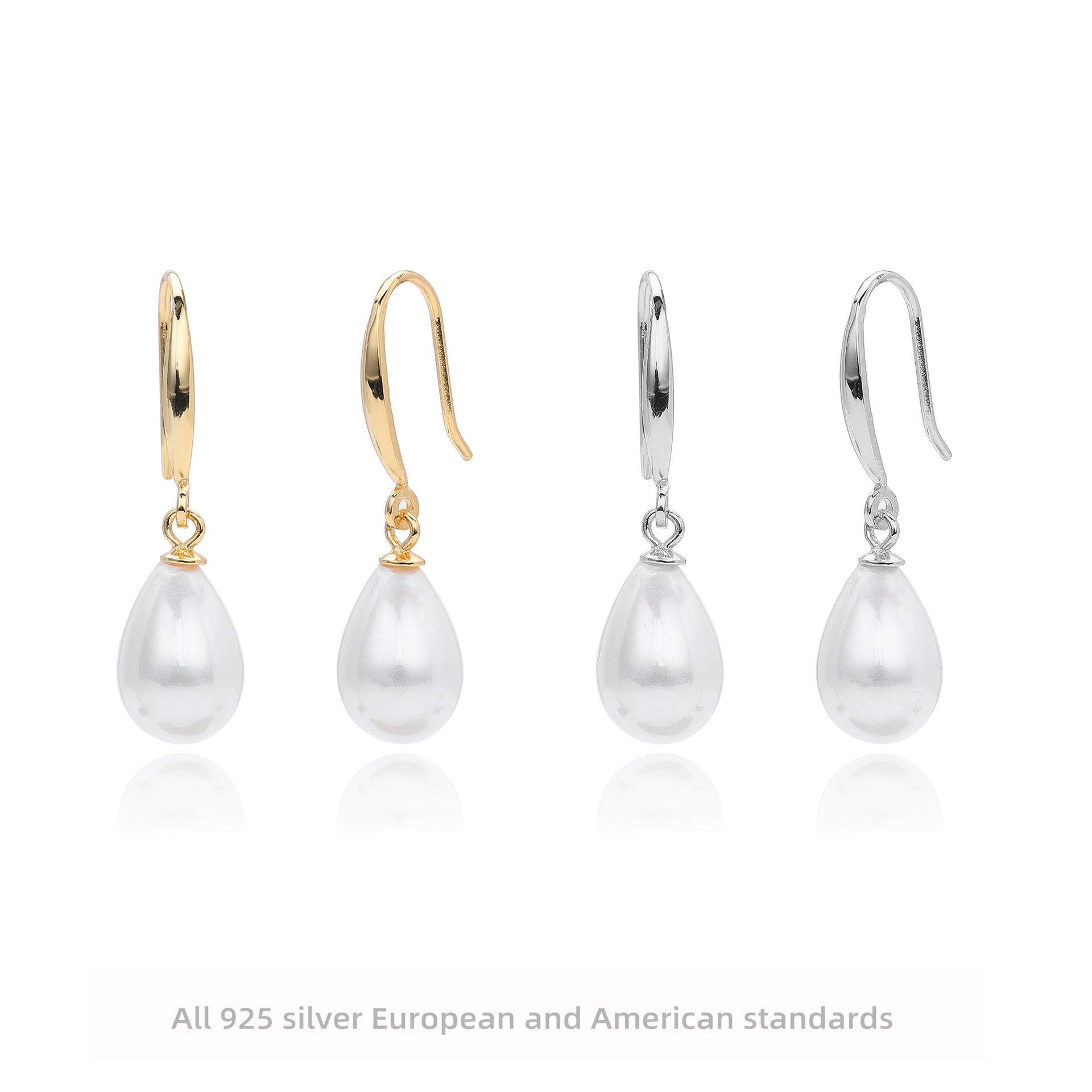 Damen Ohrringe mit eleganten Tropfenperlen aus hochwertigem 925 Sterling Silber Shop Nory