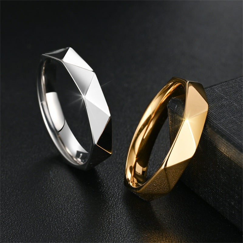 Herren Ring mit modernem, facettiertem Design und hochglänzender Oberfläche Shop Nory