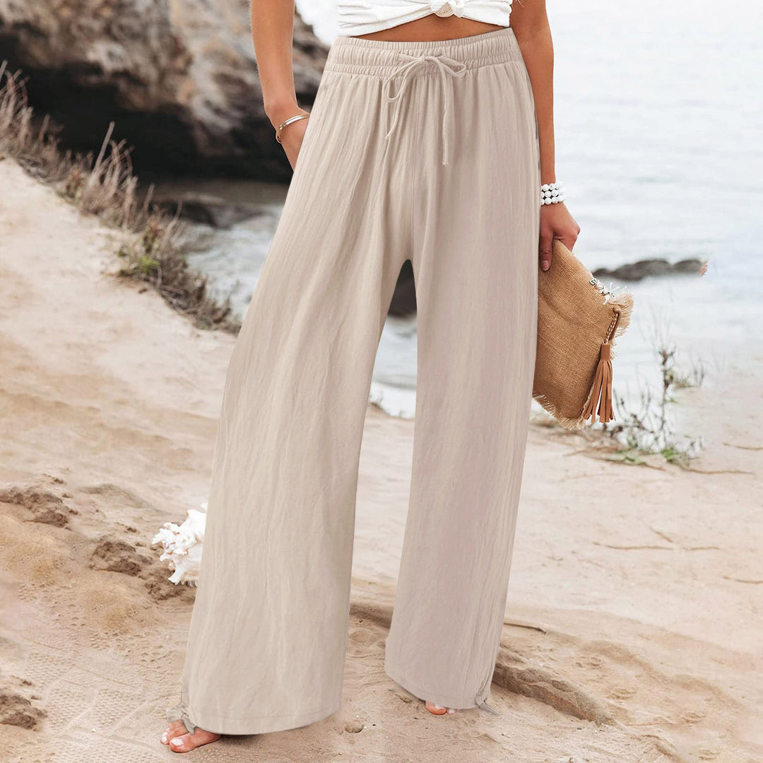 Damen Weite hose mit elastischem Bund und praktischen Taschen