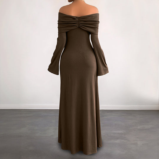 Damen Elegantes Off-Shoulder Maxikleid Shop Nory