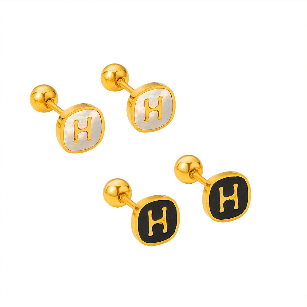 Damen elegante Ohrstecker mit stilvollem Logo-Design Shop Nory
