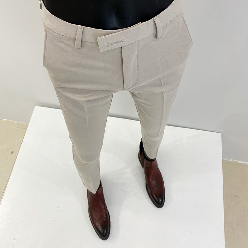 Herren schlanke elegante Anzughose mit Stretchbund, Bügelfalte und schmal zulaufendem Bein Shop Nory