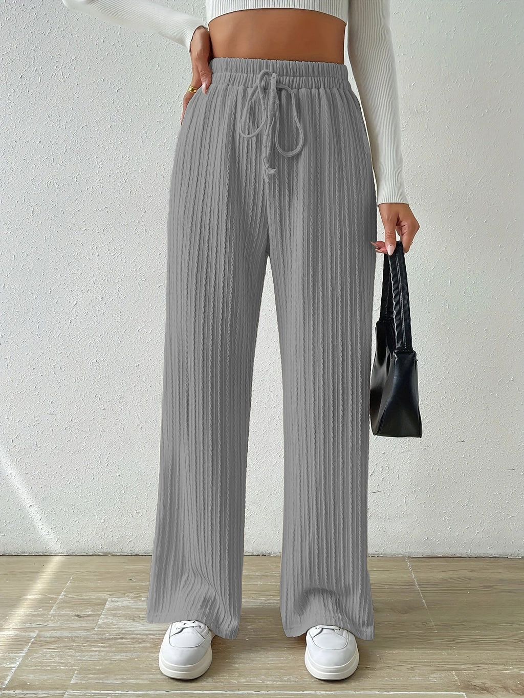 Damen Lässige Stretch-Hose mit elastischem Bund und praktischer Kordel