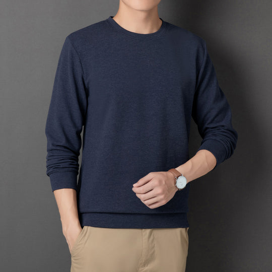 Herren Feines Rundhals-Sweatshirt aus Baumwollmix mit Regular-Fit und Rippbündchen Shop Nory