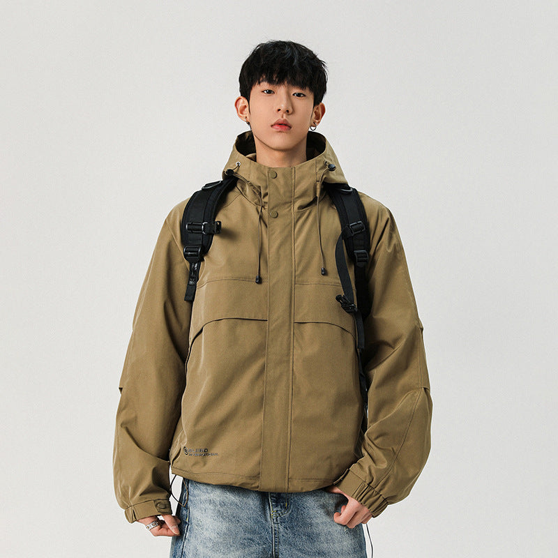 Herren Technische Kapuzen-Softshelljacke mit hohem Kragen und verstellbarem Saum Shop Nory