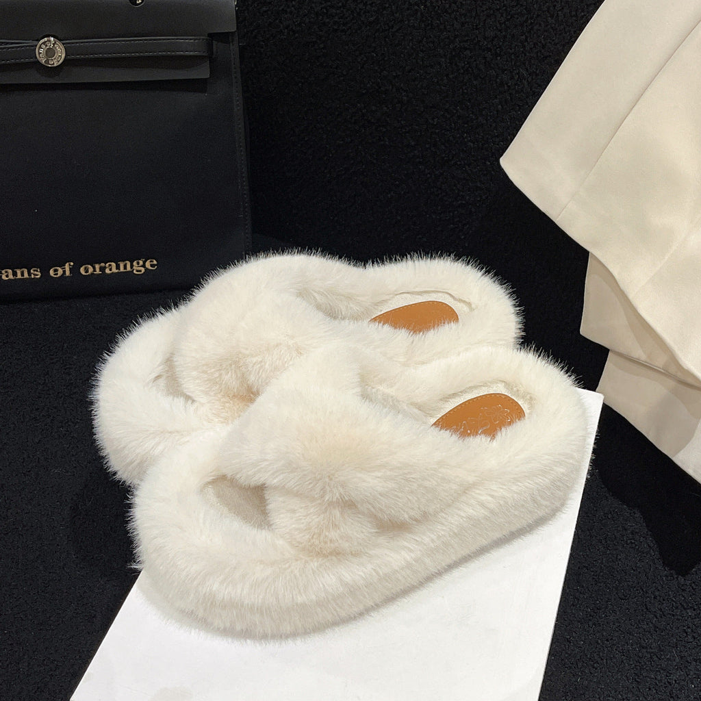 Damen Flauschige Fleece-Pantoletten mit weichem Innenfutter und modernem Design