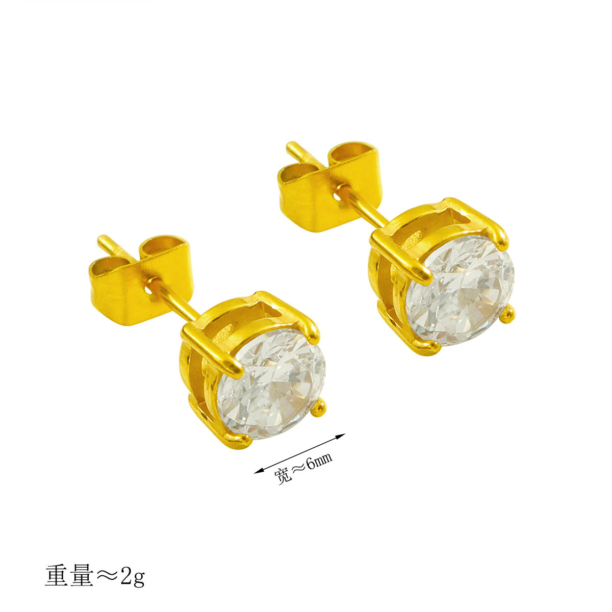 Damen Ohrstecker mit funkelnden Kristallsteinen und elegantem Goldrahmen Shop Nory