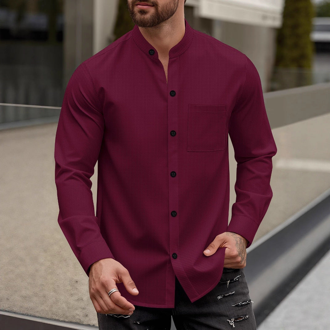 Herren Elegantes Hemd mit Stehkragen