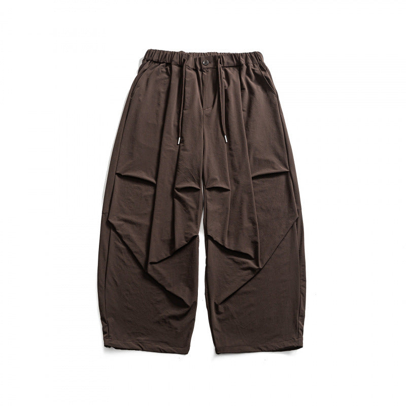 Unisex Weite Haremshose mit Drapierungen, elastischem Bund und Kordelzug Shop Nory