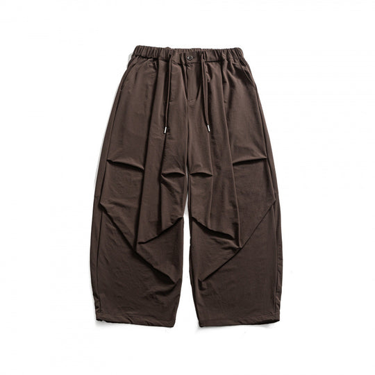 Unisex Weite Haremshose mit Drapierungen, elastischem Bund und Kordelzug Shop Nory