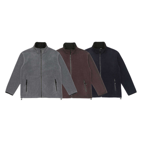 Unisex Fleece-Jacke mit Stehkragen, durchgehendem Reißverschluss und Kordelzugsaum Shop Nory