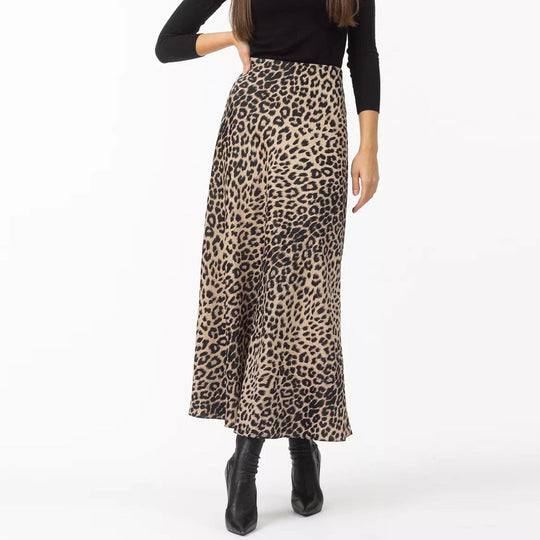 Damen Maxirock im Leopardenmuster